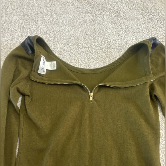 Say What? Sweater Dress With Faux Leather Patches Size Large - Picture 7 of 7